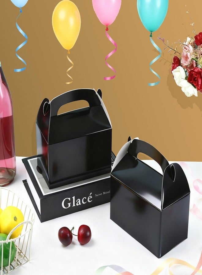 Bgtecho 24 Pack Gable Treat Boxes, 6.2 x 3.6 x 3.4 Inch Black Paper Gift Boxes, Party Favor Box With Handle, Goodie Candy Gable Box for Snacks Cookie Candy Birthday Wedding Party Supplies - Image 5